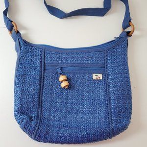 Vintage Sarné Blue Raffia Purse